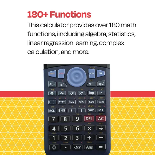 Vista 6 de School Smart CS-209 Calculadora científica de dígitos con pantalla digital extragrande, negro