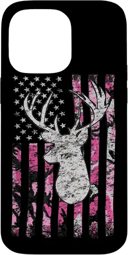 Vista 21 de Pink Camo American Flag Deer Hunter Women's Hunting Case for iPhone 17