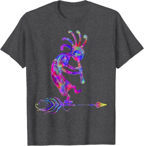 Vista 39 de Native American Kokopelli With Feather 2 - Camiseta Fan Fun, Negro, S