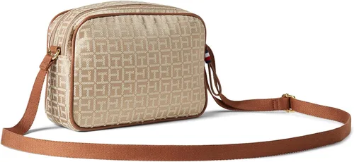 Vista 2 de Tommy Hilfiger Cynthia - Bolso cruzado para cámara - Monograma cuadrado Jacquard Caqui Tonal Talla única, Caqui Tonal