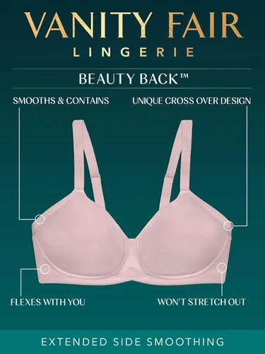 Vista 4 de Vanity Fair Brasier de espalda de belleza para mujer con alisado lateral y espalda extendidos