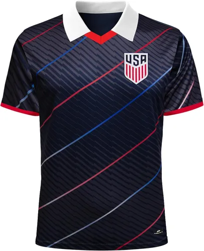 Vista 4 de Icon Sports - Camiseta de día de juego de la Federación de Fútbol de EE. UU. con licencia oficial - Unisex para niños
