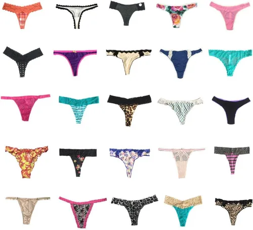 Vista 3 de Ropa interior para mujer, paquete de 8 unidades, variedad de tangas con espalda en T Tanga