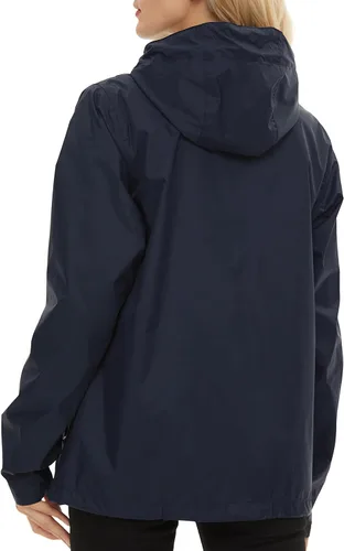 Vista 5 de Chaqueta impermeable ligera para mujer, con capucha, cortavientos ajustable y resistente al viento