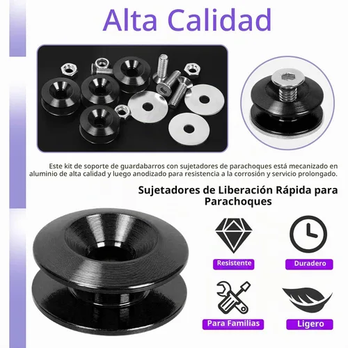 Vista 3 de Swpeet 54Pcs - 3 Pares Kit de Sujetadores de Liberación Rápida Negro, Kit Universal de Clips de Parachoques de Aluminio de Liberación Rápida