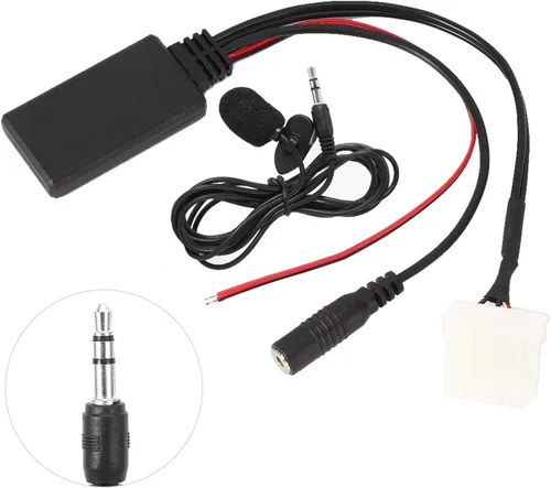 Vista 6 de KIMISS Adaptador de coche Bluetooth 5.0 con micrófono, para Mazda 2 3 5 6 RX8, cable de entrada auxiliar para llamadas manos libres y transmisión