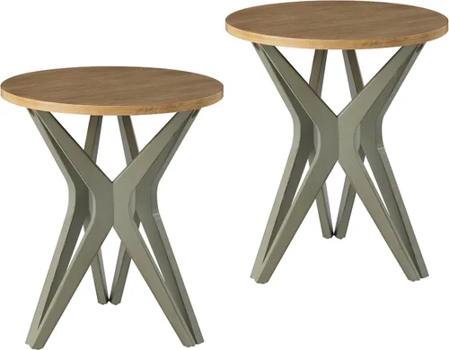Vista 11 de Mesa auxiliar estilo rústico con pedestal, superficie envejecida con base de trípode, mesita de noche para sala de estar, moderna, decoración boho