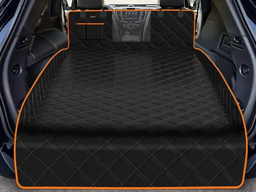 Vista 8 de Forro de carga para perros SUV, cubierta de carga impermeable para perro con protección de solapa para parachoques, alfombrilla duradera