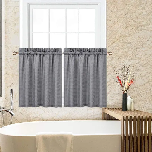 Vista 29 de CAROMIO - Cortina para cocina, cortina texturizada, cortinas para ventana de baño, varios tamaños