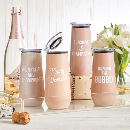 Vista 4 de Santa Barbara Design Studio SIPS Drinkware - Vaso de champán, 12 onzas, burbujeante