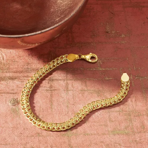 Vista 3 de Ross-Simons Italian 18kt Yellow Gold Flat-Link Chain Bracelet