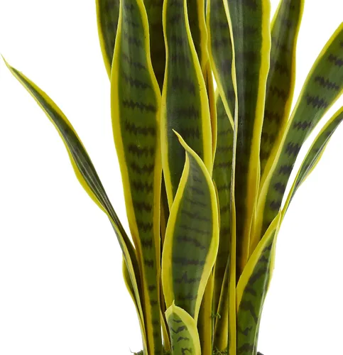 Vista 2 de Nearly Natural Sansevieria - Plantas artificiales de seda de 26 pulgadas, color verde