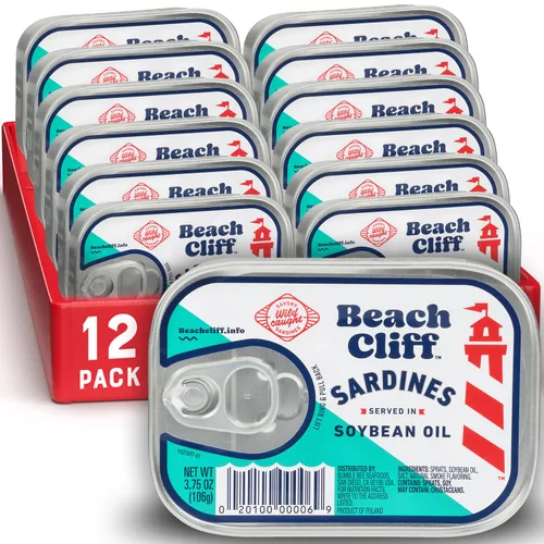 Vista 28 de Beach Cliff Sardinas Silvestres en Salsa Picante de Louisiana, lata de 3.75 oz - 14g de proteína por porción - Sin gluten, apto para dieta keto