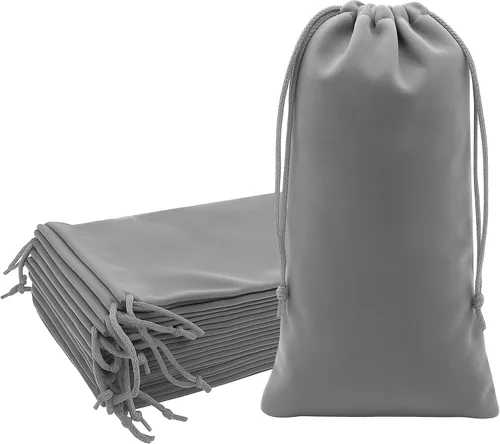 Vista 30 de Mandala Crafts Bolsas de terciopelo negro con cordón de 14 x 14 pulgadas, 10 bolsas grandes de terciopelo con cordón a granel para regalos de fiesta