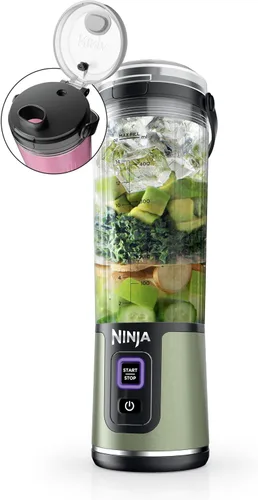 Vista 9 de Ninja Blast Batidora portátil, inalámbrica, recipiente de 18 onzas, menta