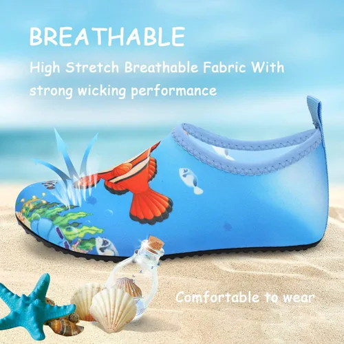 Vista 2 de ANLUKE Zapatos de agua para niños y niñas, calcetines acuáticos descalzos, de secado rápido, para playa, natación, deportes al aire libre, zapatos