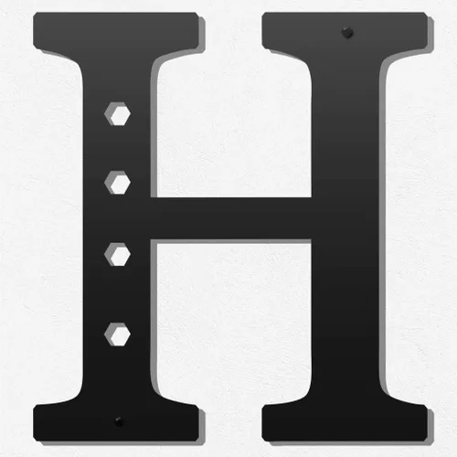 Vista 16 de Letras metálicas para decoración de pared de 12 pulgadas, letras colgantes negras, letras visuales 3D grandes del alfabeto moderno, decoración