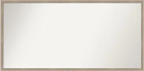 Vista 45 de Amanti Art Espejo de baño blanco para sobre el fregadero, 24 x 27 pulgadas, espejo de tocador rectangular con cuña de madera dura, marco de madera