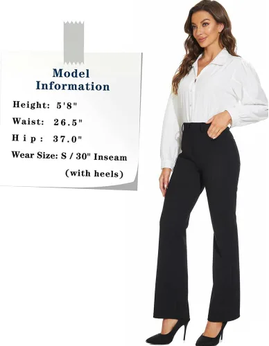 Vista 4 de VANGULL Women's Stretchy Bootcut Dress Pants with 4 Pockets Regular for Office Work Business