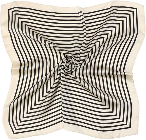 Vista 2 de Pañuelo cuadrado de seda con cinta de satén para mujer, 21 x 21 pulgadas
