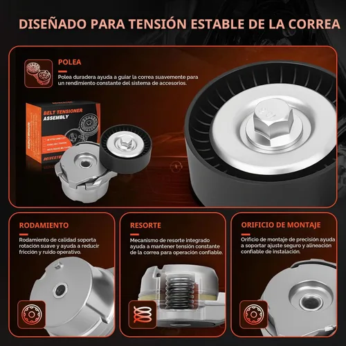 Vista 4 de BR3Z6B209H Conjunto de tensores de correa 2011-2021 para Ford F150 2011-2016 Mustang 5.0L