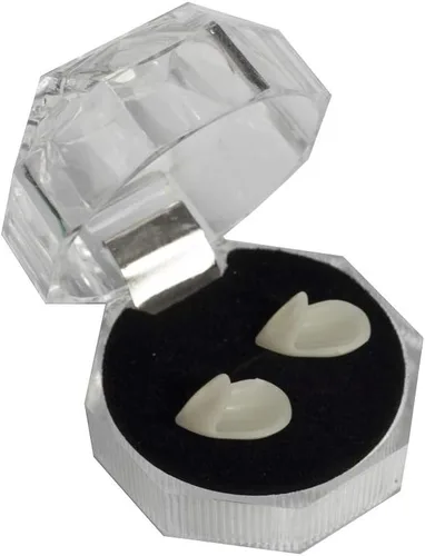 Vista 3 de Secaden Cosplay 13mm Dientes de Vampiro Dentaduras Accesorios para Fiesta de Halloween Colmillos (13mm)