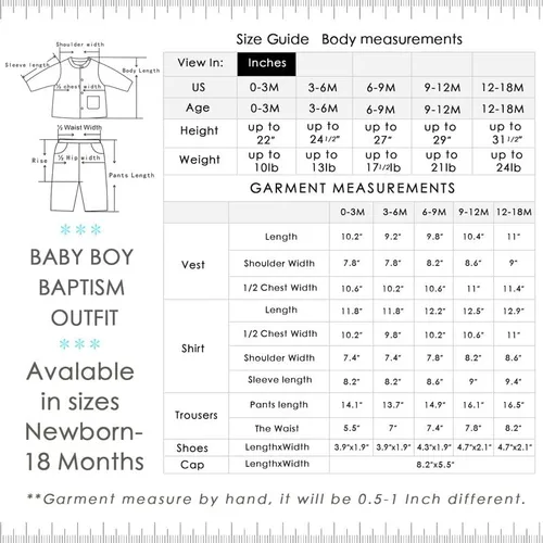 Vista 5 de Booulfi Trajes de bautizo para bautizo, ropa para niños, 5 piezas, trajes blancos