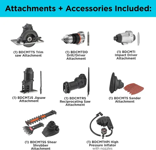 Vista 2 de BLACK+DECKER MATRIX - Kit de herramientas eléctricas de 20 V MAX, incluye taladro inalámbrico, 12 accesorios y estuche de almacenamiento