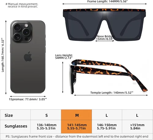Vista 4 de 2 pares de lentes de sol cuadrados con parte superior plana para mujeres y hombres, grandes sombras sin montura de gran