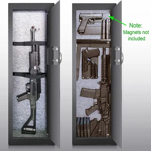 Vista 3 de Caja fuerte de seguridad biométrica oculta con huella dactilar - Caja fuerte empotrable en pared entre montantes, perfecta para hogar/oficina/hotel
