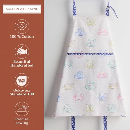 Vista 1201 de Maison d' Hermine Delantales para mujer con bolsillo, 100% algodón (27.50 x 31.50 pulgadas)