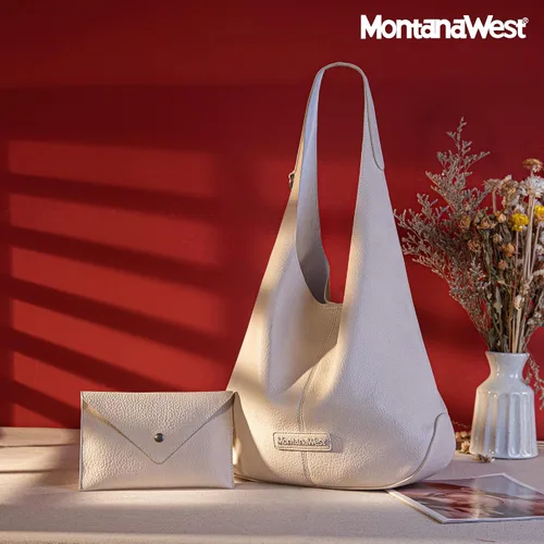 Vista 6 de Montana West Bolsas de mano delgadas para mujer, bolso de hombro holgado grande con cartera