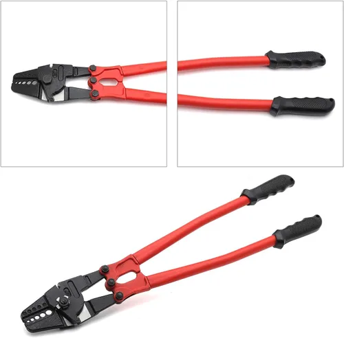 Vista 7 de Herramienta de prensado de cuerda de alambre 24" Hand Swager Crimper Compatible con mangas de aluminio de cobre de 1/16"- 3/16
