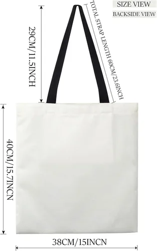 Vista 7 de TeeYee Bolsa de lona para compras, bolsa de playa ligera con asas, bolsas de comestibles reutilizables, adecuadas para actividades de regalo