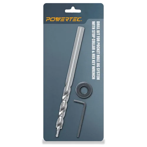Vista 15 de POWERTEC 71933-P2 Broca de taladro de bolsillo con vástago hexagonal de 1/4 pulgadas, broca de repuesto con collar de tope de profundidad