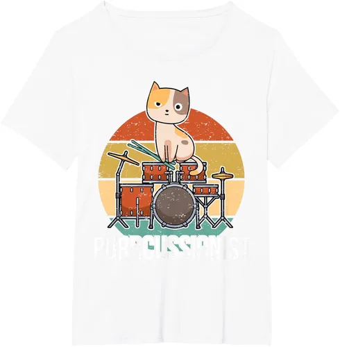 Vista 93 de Funny Percussion Drummer Drumming Drums Saying I Kitten Cat Camiseta, Negro, S