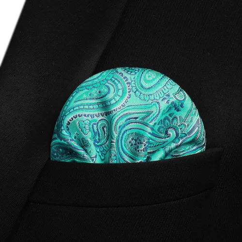 Vista 171 de HISDERN Pajaritas para hombre, corbatín de cachemira para hombre, corbata de lazo y bolsillo cuadrado, juego formal de esmoquin para boda