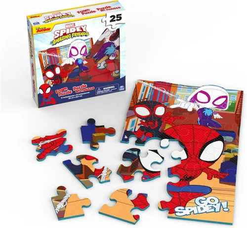 Vista 3 de Spin Master Games, Marvel Spidey and His Amazing Friends - Rompecabezas de espuma esponjosa, 25 piezas, juguetes de Spiderman, para edades de 4 años