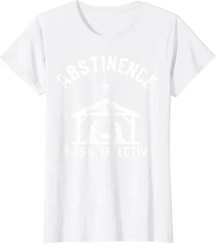 Vista 21 de Abstinence 99.99 Percent Effective Nativity Christmas Joke T-Shirt