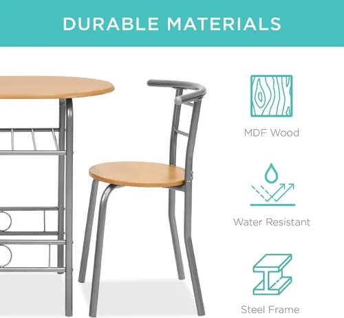 Vista 5 de Best Choice Products - Conjunto de mesa redonda y sillas de madera