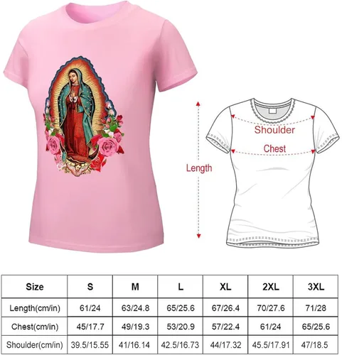 Vista 2 de Our Lady of Guadalupe Virgin Mary - Camiseta de algodón para mujer