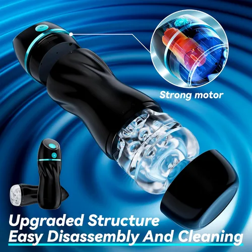 Vista 8 de EINSEO Masturbador masculino de succión, coño de bolsillo AI con 7 modos de juguetes para adultos Hands-free suction male stroker with 7 modes, 3D