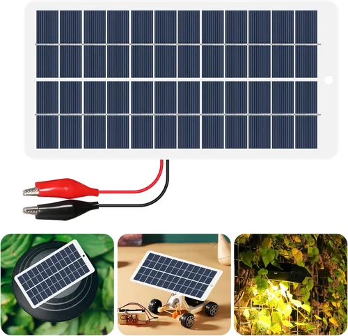 Vista 8 de Maxmartt Cargador solar, panel solar portátil de 15 W, batería solar de 12 V, cargador de batería de celdas solares (con clip de batería)