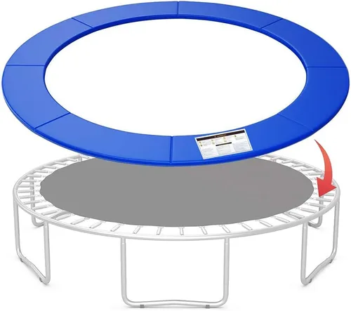 Vista 2 de Almohadilla de repuesto para trampolín, cubierta de resorte de seguridad, sin agujeros para poste, ajuste universal para marcos de 10 pies, 12 pies