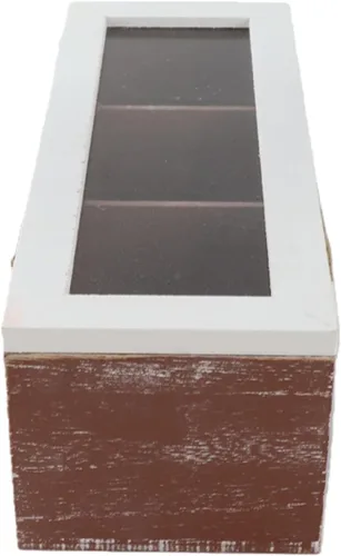 Vista 4 de Tea Bag Organizer Storage Box with Acrylic Lid (Three grids)