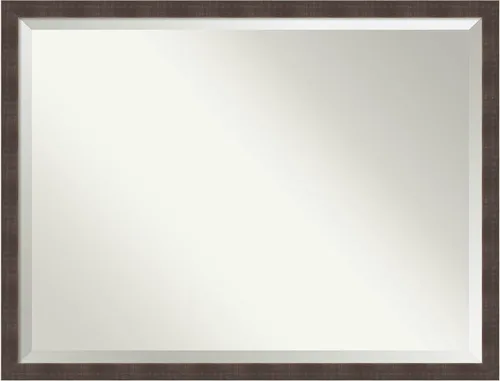 Vista 37 de Amanti Art Espejo de pared marrón de 26 x 22 pulgadas, espejo rectangular de baño de Alejandría marrón rústico para decoración de pared, sala