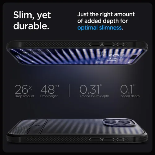 Vista 7 de Spigen - Rugged Armor MagFit - Funda diseñada para el iPhone 15 Pro (2023) [Protección de grado militar] Compatible con MagSafe - Negro mate