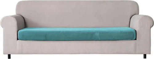 Vista 24 de Fundas de cojín de terciopelo para sofá, fundas de cojín individuales elásticas, antideslizantes, protector de muebles lavable, fundas de cojín