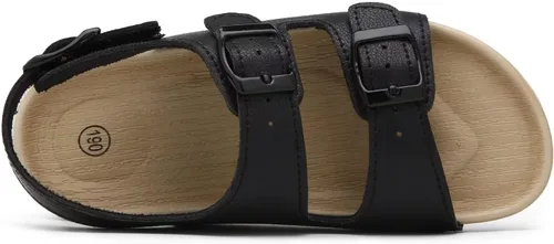 Vista 7 de Sandalias ajustables de doble hebilla para niñas y niños, zapatos de verano ligeros con velcro para niños pequeños y grandes