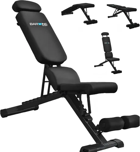 Vista 10 de BARWING Adjustable Foldable Portable Weight Bench for Home Gym,700-800LBS Flat Incline Decline Workout Bench for Full Body Workout Easy Assembly for